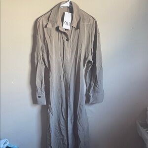 Zara Long Sleeve Dress in Taupe